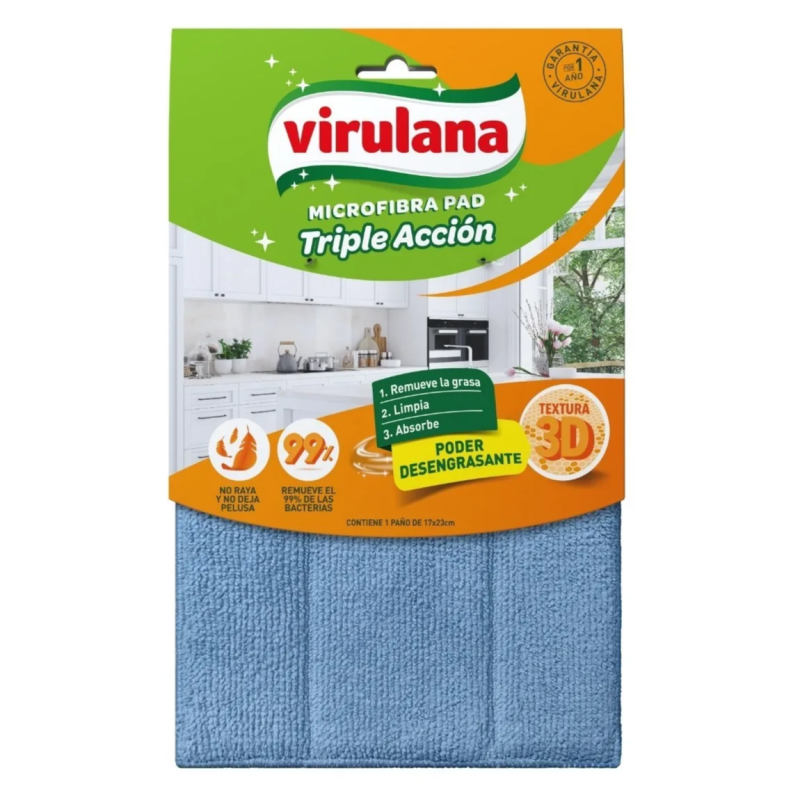 VIRULANA MICROFIBRA PAD TRIPLE ACCION