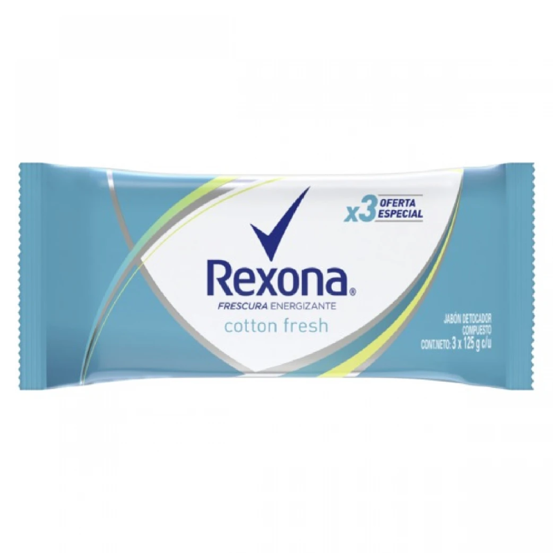 REXONA JABON TOCADOR 3U 125G COTTON