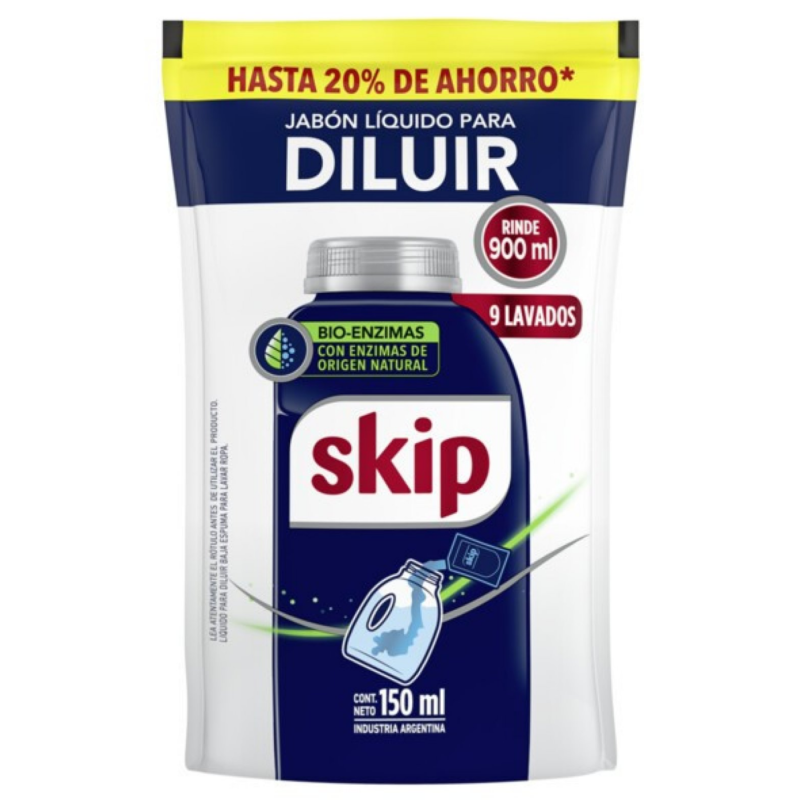 SKIP JABON LIQUIDO 150ML (RINDE 800ML)