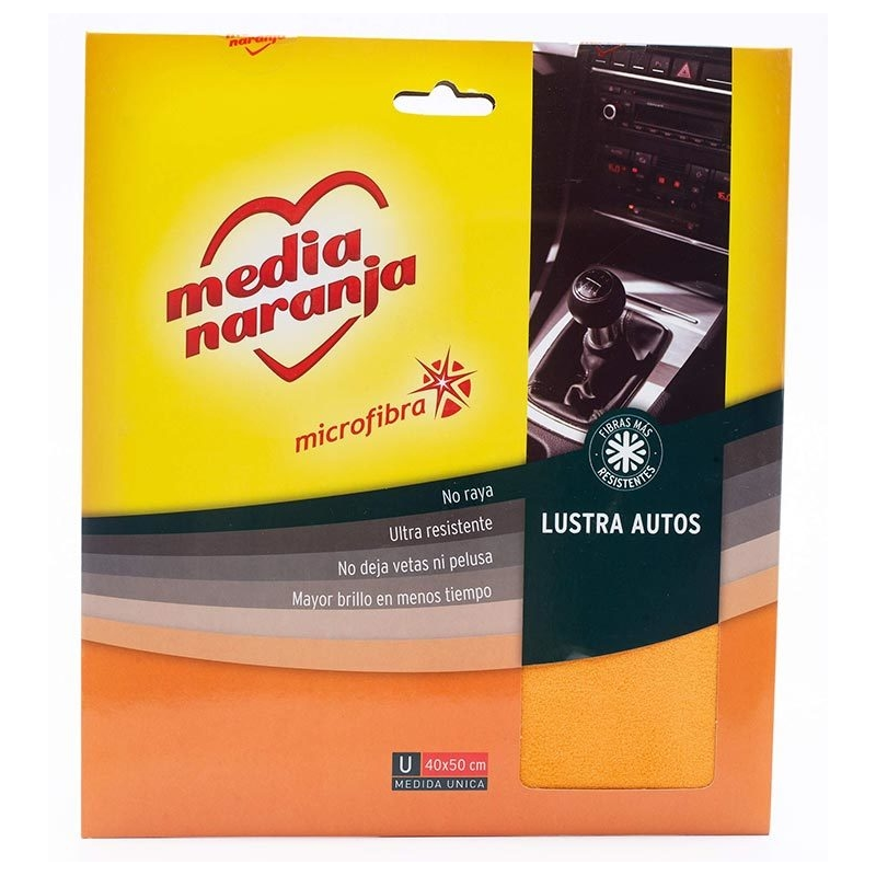 MEDIA NARANJA MICROFIBRA LUSTRA AUTO