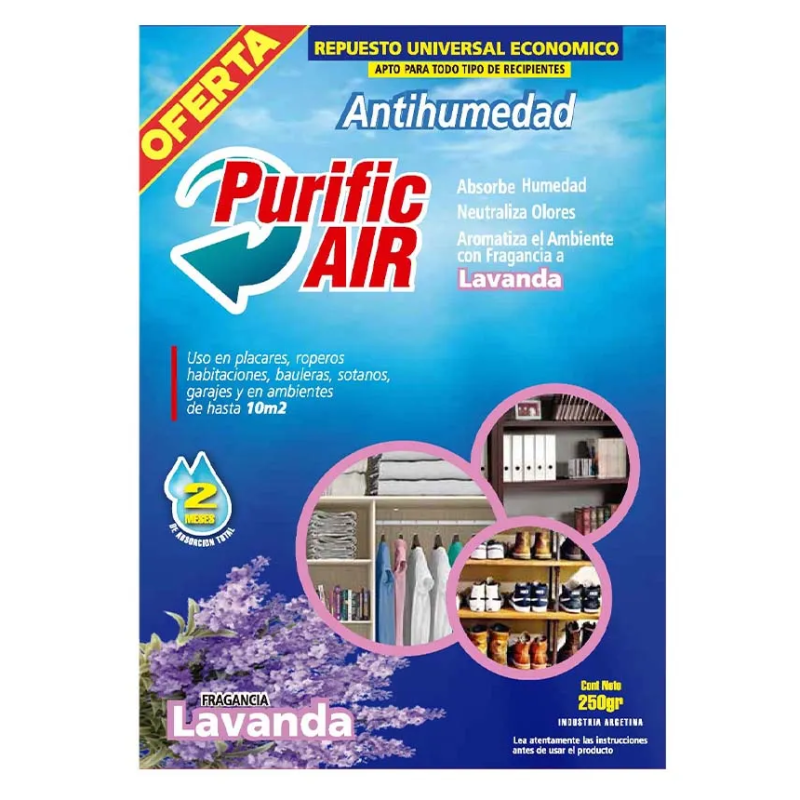 PURIFIC AIR ANTIHUMEDAD 250GR REPUESTO LAVANDA