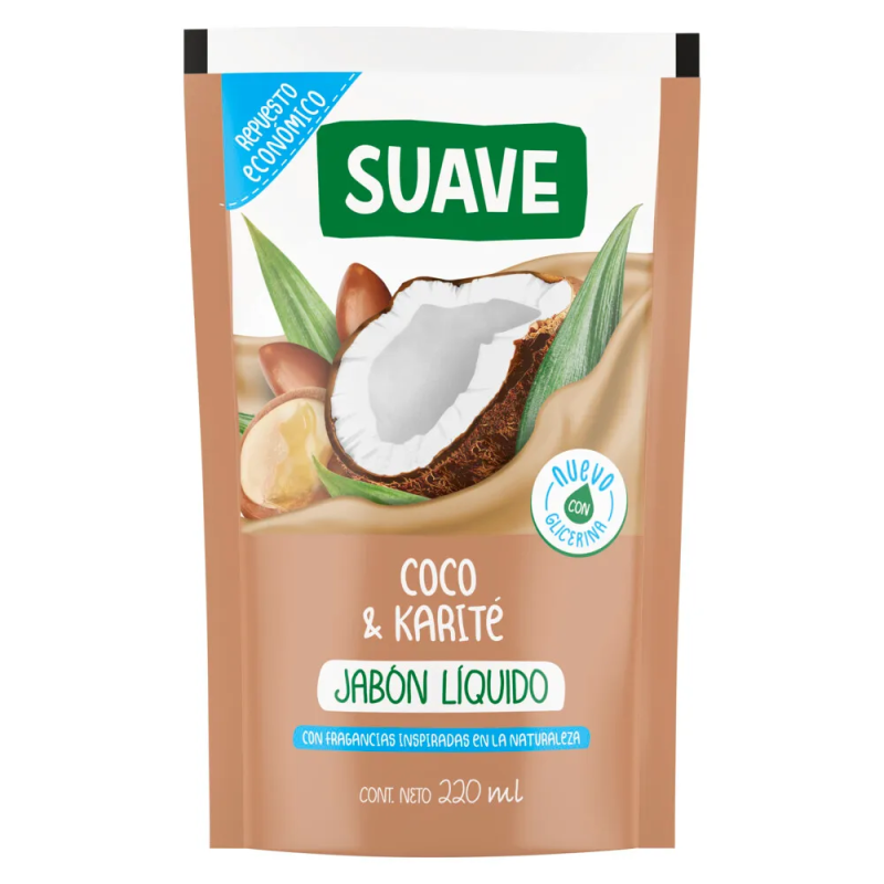 SUAVE JABON LIQUIDO 220ML COCO & KARITE