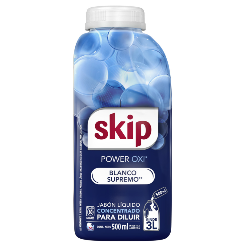 SKIP JABON LIQUIDO 500ML  POWER OXI (RINDE 3L)