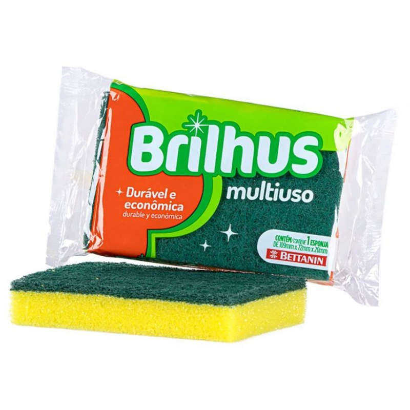 BRILHUS ESPONJA MULTIUSO CON FIBRA