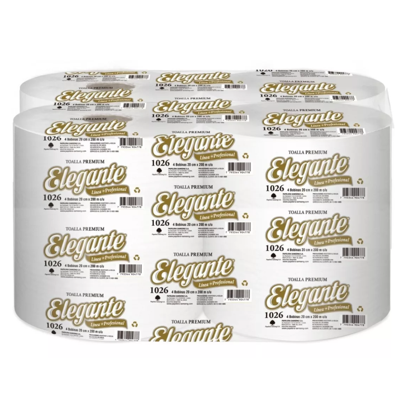 ELEGANTE TOALLA BLANCA 4U 20*200M (COD-1026)