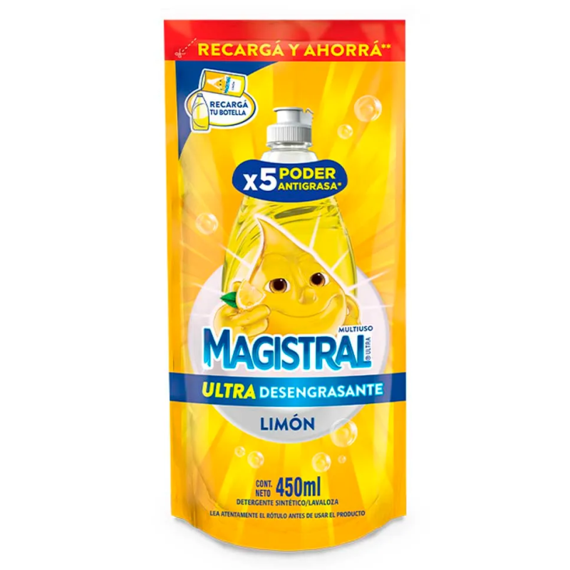 MAGISTRAL DETERGENTE 450ML SACHET LIMON