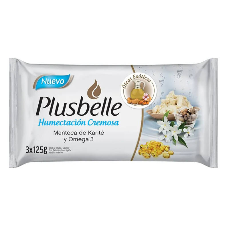 PLUSBELLE JABON TOCADOR 3U 125G HUMECTACION