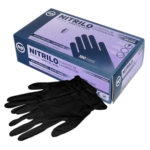 NP GUANTE NITRILO 100U NEGRO/LAVANDA