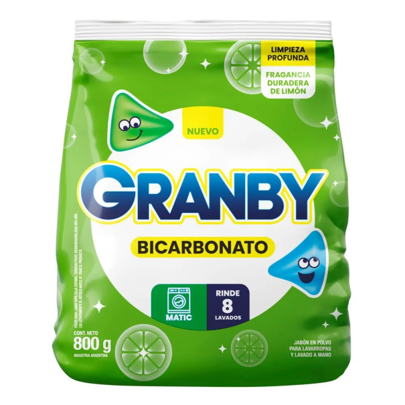 GRANBY JABON POLVO 800G MATIC LIMON