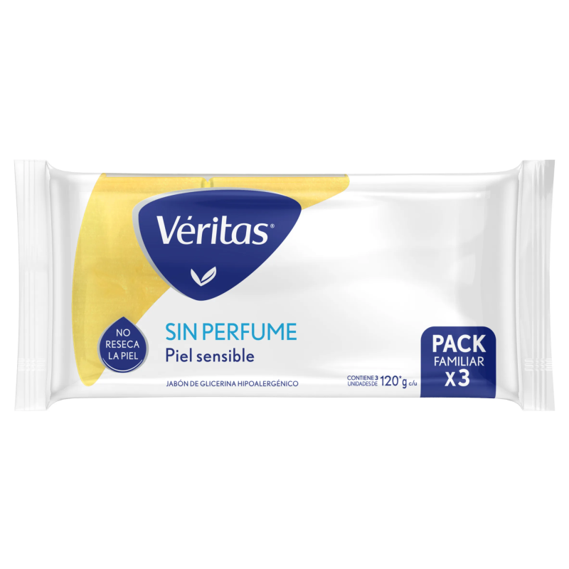 VERITAS JABON 3X120G GLICERINA NEUTRO