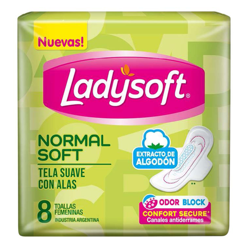 LADYSOFT TOALLAS 8U NORMAL SOFT C/ALAS