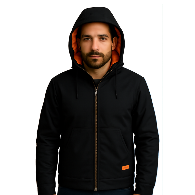 AIRE LIBRE CAMPERA CON CAPUCHA NEGRA