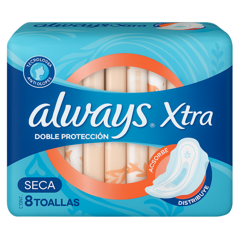 ALWAYS TOALLA 8U DOBLE PROTECCION SECA