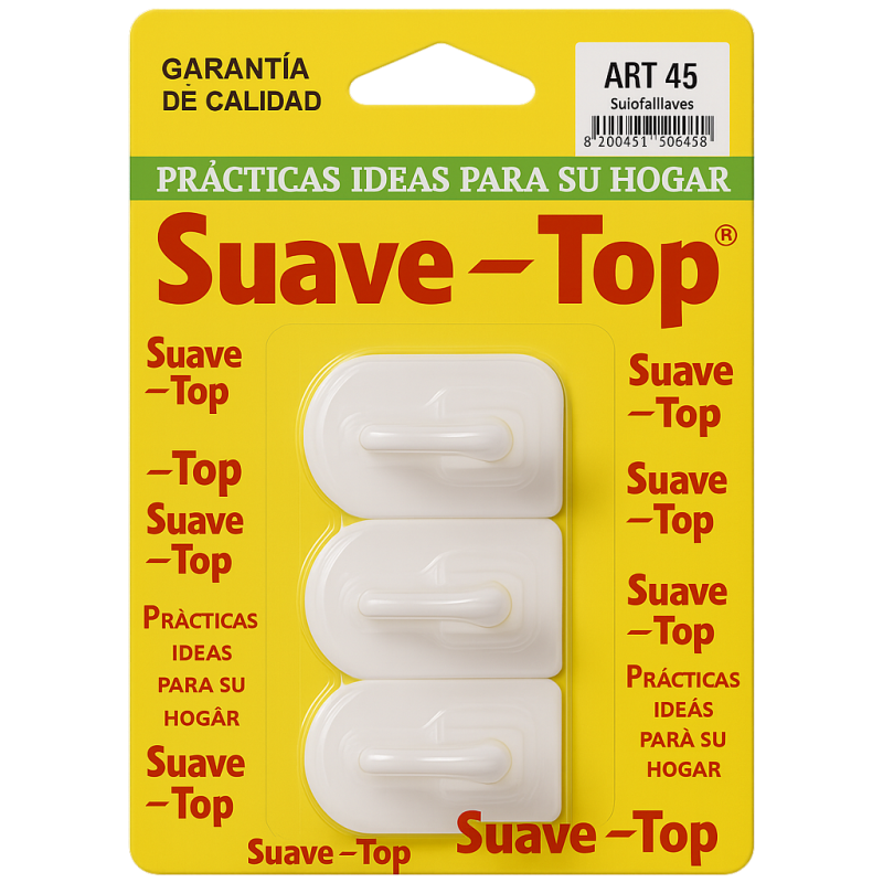 SUAVE-TOP PERCHA MEDIANA BLANCA 3U 4,5CM (COD-45)