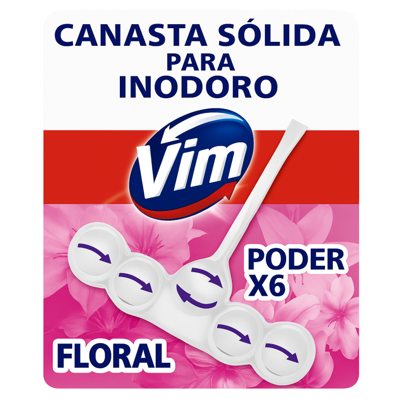 VIM CANASTA INODORO X5 FLORAL