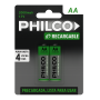 PHILCO PILAS RECARGABLES 2U AA 2000MAH