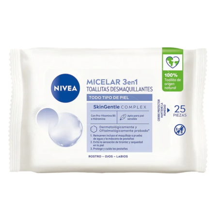 NIVEA TOALLAS DESMAQUILLANTE 25U MICELAR 3EN1