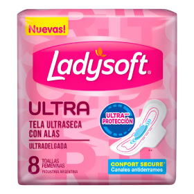LADYSOFT TOALLA 8U ULTRA SUAVE 8U C/ALAS LADYSOFT TOALLA 8U ULTRA SUAVE 8U C/ALAS