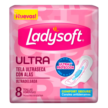 LADYSOFT TOALLA 8U ULTRA SUAVE 8U C/ALAS