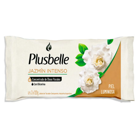 PLUSBELLE JABON TOCADOR 3U 125G JAZMIN INTENSO