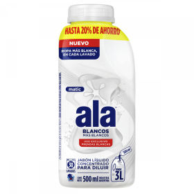 ALA JABON LIQUIDO 500ML BLANCOS(RINDE 3L)