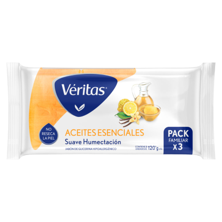 VERITAS JABON 3X120G GLICERINA ACEITES ESENCIALES