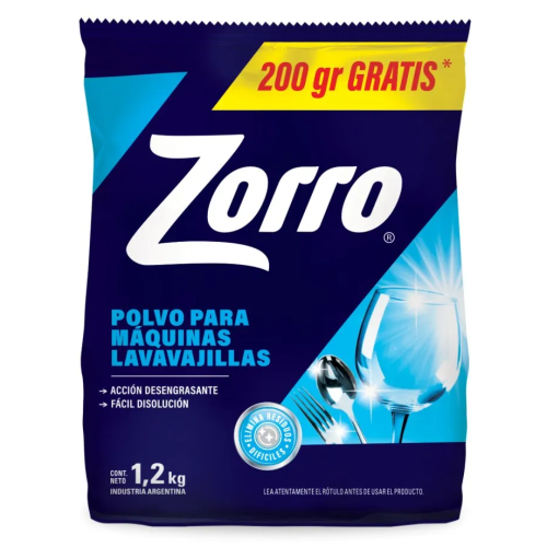 ZORRO LAVAVAJILLAS POLVO 1.2KG