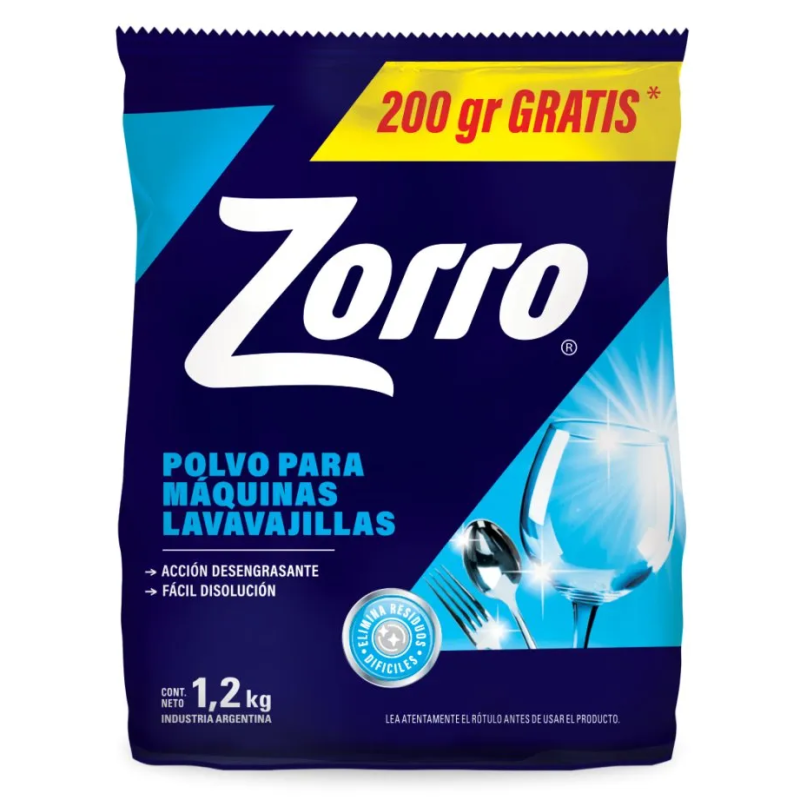ZORRO LAVAVAJILLAS POLVO 1.2KG