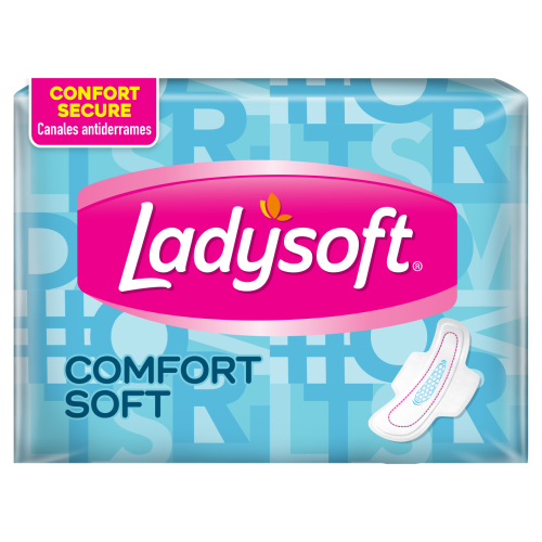 LADYSOFT TOALLA 8U COMFORT SOFT C/ALAS SUAVE