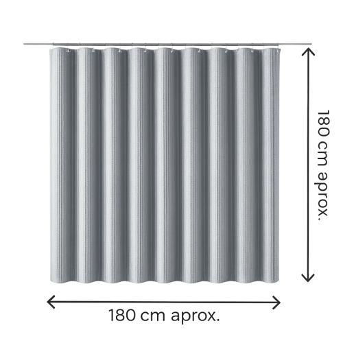 ONLYSUN CORTINA BAÑO 1,80CM X 1,80CM GRIS