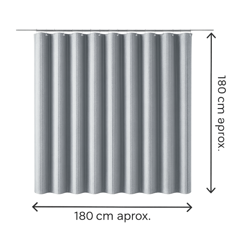 ONLYSUN CORTINA BAÑO 1,80CM X 1,80CM GRIS