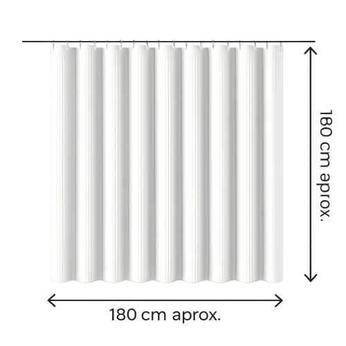 ONLYSUN CORTINA BAÑO 1,80CM X 1,80CM BLANCO