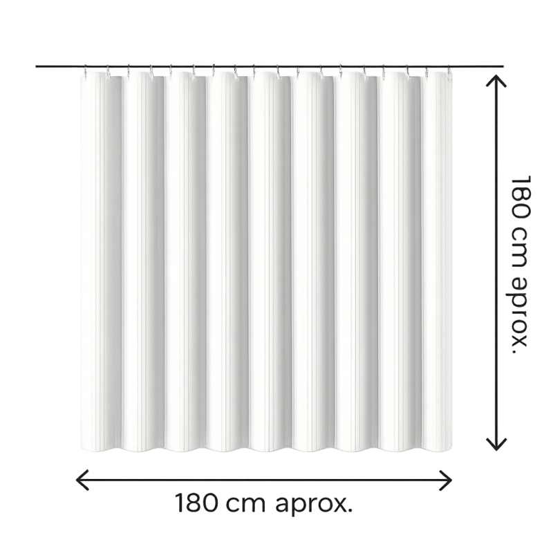 ONLYSUN CORTINA BAÑO 1,80CM X 1,80CM BLANCO
