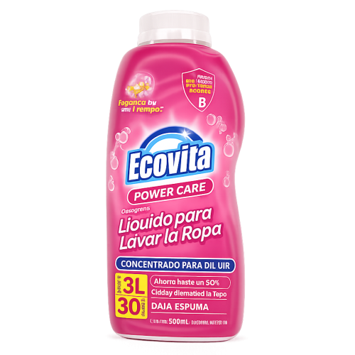 ECOVITA JABON LIQUIDO 500ML POWER CARE (RINDE 3L)