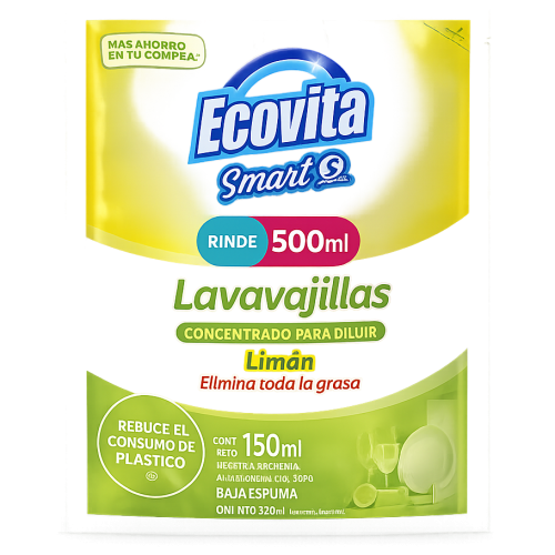 ECOVITA LAVAVAJILLAS 150ML LIMON (RINDE 500ML)