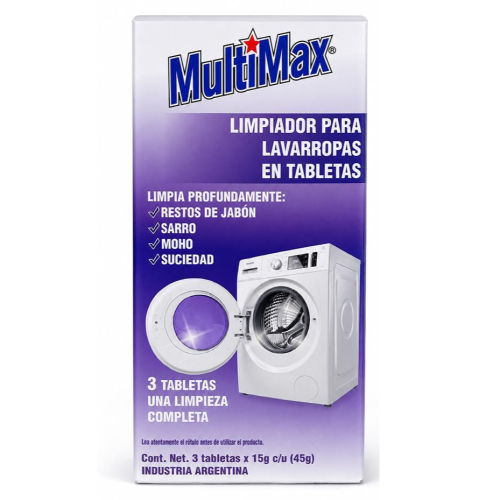 MULTIMAX TABLETAS LIMPIEZA LAVARROPAS 3U