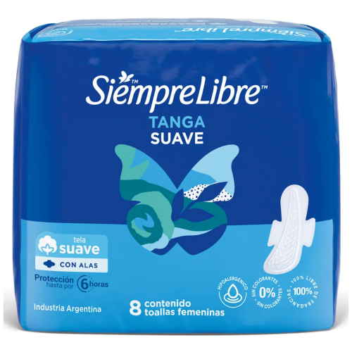 SIEMPRE LIBRE TOALLA TANGA 8U SUAVE